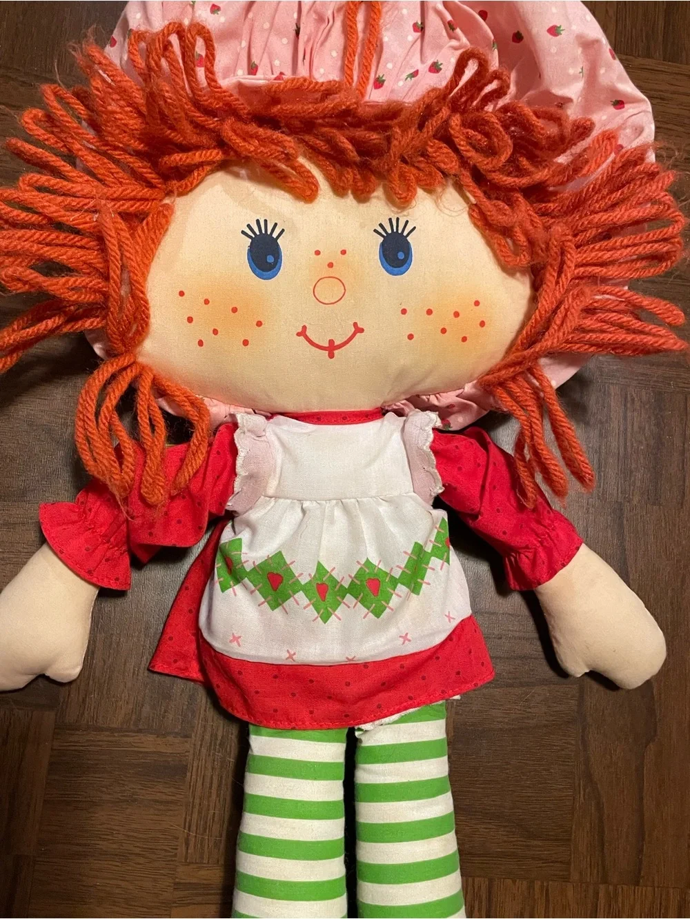 Vintage 80s Strawberry Shortcake Doll by Kenner. 18-Inches Stuffed Plush RagDoll